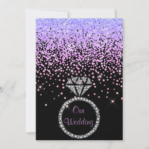Invitation ELEGANT Nouveau cristal diamant mariage lilas