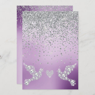 Invitation ELEGANT Nouveau diamant de cristal mariage violet