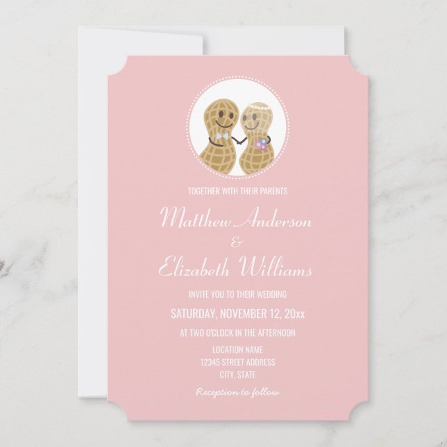 Invitation Elégant Nuque Sur L'Autre Fiançailles Mariage (Devant)