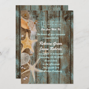Invitation élégant océan cottage coquillages plage mariage