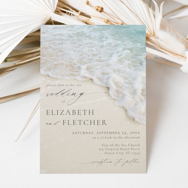 Invitation Elégant Ocean Wave Summer Beach Mariage (Créateur téléchargé)