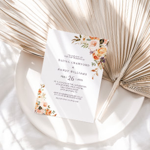 Invitation Élégant officiel Illustré Floral Mariage