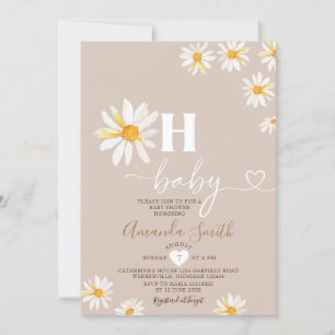 Invitation Élégant Oh Baby Daisy Flowers Baby shower Boho