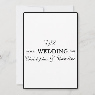 Invitation Elegant Old money black and white calligraphy