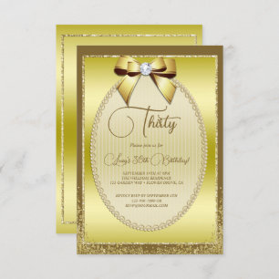 Invitation Elégant or bijoux Bow & Parties scintillant Annive