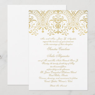 Invitation Élégant or Vintage Glamor Mariage de calligraphie