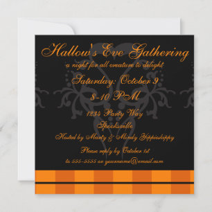 Invitation Elegant Orange and Hallow's Eve Gathering