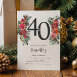 Invitation Elégant Orange & Flore Rouge 40e anniversaire<br><div class="desc">Plongez dans le monde de l'élégance festive avec notre toute nouvelle gamme d'invitations d'anniversaire pour adultes. Aménagés dans un nouveau bar pour le raffinement, ces invitations sont décorés de fleurs d'aquarelle exquises dans une riche palette d'orange et de rouge. Ces modèles invitations, modernes mais intemporels, vont transformer votre soirée d'anniversaire...</div>