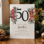 Invitation Elégant Orange & Flore Rouge 50e anniversaire<br><div class="desc">Plongez dans le monde de l'élégance festive avec notre toute nouvelle gamme d'invitations d'anniversaire pour adultes. Aménagés dans un nouveau bar pour le raffinement, ces invitations sont décorés de fleurs d'aquarelle exquises dans une riche palette d'orange et de rouge. Ces modèles invitations, modernes mais intemporels, vont transformer votre soirée d'anniversaire...</div>