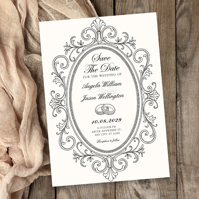 Invitation Élégant orné vintage  (Créateur téléchargé)