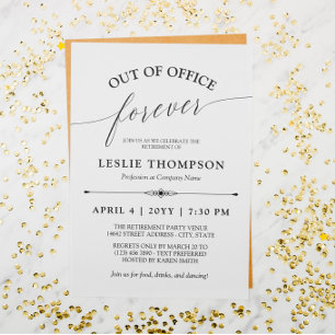 Invitation Elegant Out of Office Forever Retirement Party