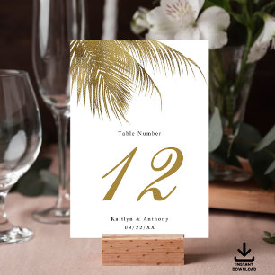 Invitation Elégant palmier tropical Plage Table de Mariage No