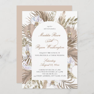 Invitation Élégant Pampas Pampas Pampas Rose & Tan Boho Maria