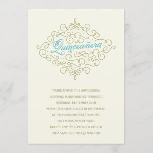 Invitation Élégant Parti de Quincennera d'or