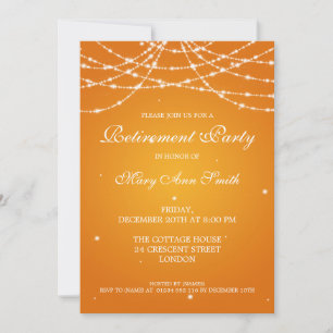 Invitation Élégant parti de retraite Chaîne d'étoiles Orange