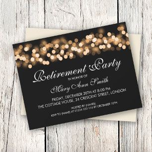 Invitation Élégant Parti de retraite Gold Hollywood Glam