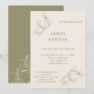 Invitation Élégant parti d'engagement floral