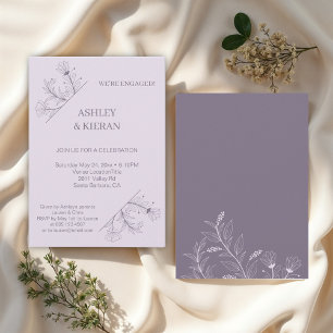 Invitation Élégant parti d'engagement floral