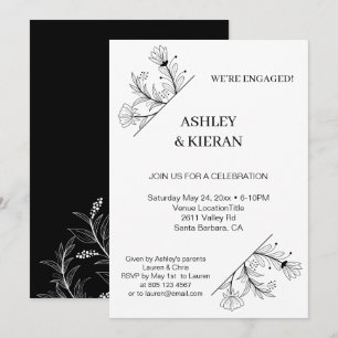Invitation Élégant parti d'engagement floral