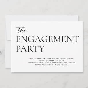 Invitation Élégant parti d'engagement moderne