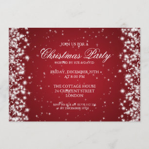 Invitation Élégant Parti Sparkle Red
