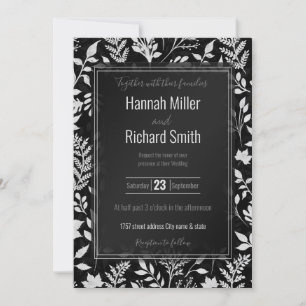 Invitation Elégant Parties scintillant Argent Foliing Design