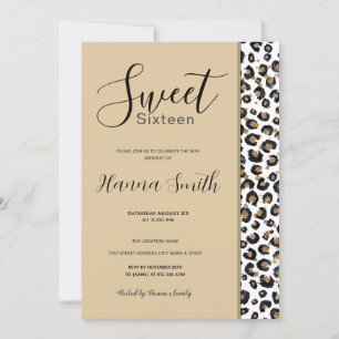 Invitation Élégant Parties scintillant d'or Motif Leopard