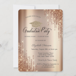 Invitation Elégant Parties scintillant Drives, Grad Casquette