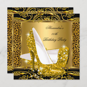 Invitation Élégant Parties scintillant Gold Glamor haut talon