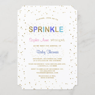 Invitation Elégant Parties scintillant or SPRINKLE Baby showe