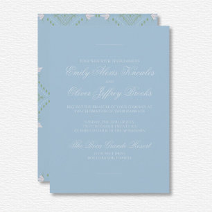 Invitation Elégant Pastel bleu tonique sur ton Diamant Mariag