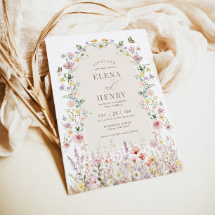 Invitation Elégant Pastel Fleur sauvage Jardin Jardin Mariage