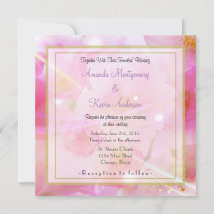 Invitation Élégant Pastel rose cerisier Fleurs Mariage