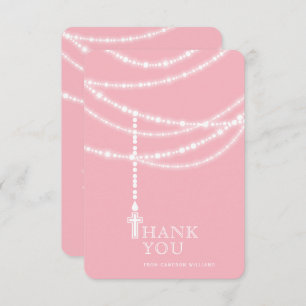 Invitation Élégant Pâtes Rosaires Étincelantes Et Traversant 