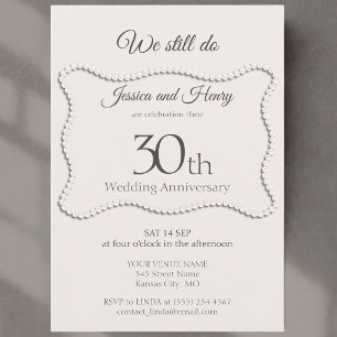 Invitation Elegant Pearl 30ème anniversaire de mariage Nous s