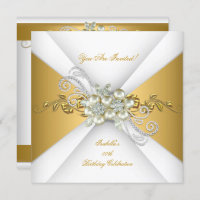 Elégant Pearl Gold Diamond Argent Partie d'anniver