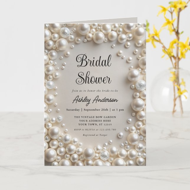 Invitation Elegant Pearls Bridal Show (Fleur jaune)