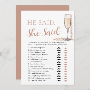 Invitation Elegant Pearls et Prosecco Il A Dit, Elle A Dit Ga