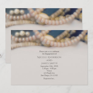 Invitation Elégant Pearls & Sea Shells Beach Mariage