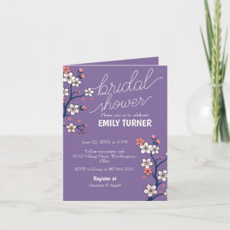 Invitation Elégant Peonies et Eucalyptus douche nuptiale