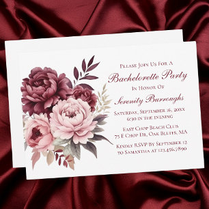 Invitation Elégant Peony Aquarelle Floral Bachelorette