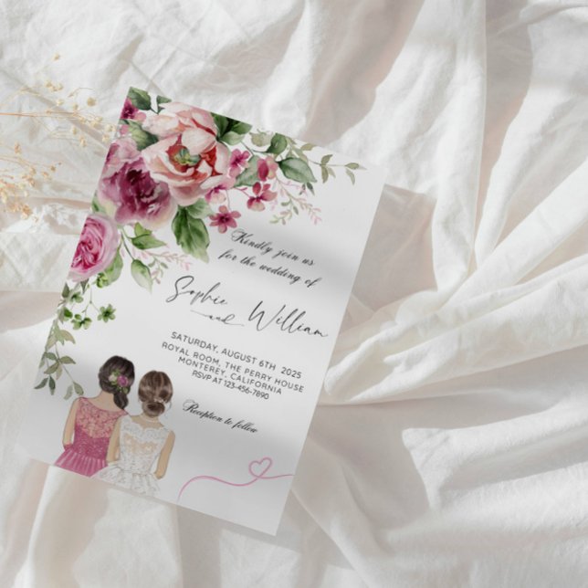Invitation Elegant Peony et Rose Floral Wedding Party (Créateur téléchargé)