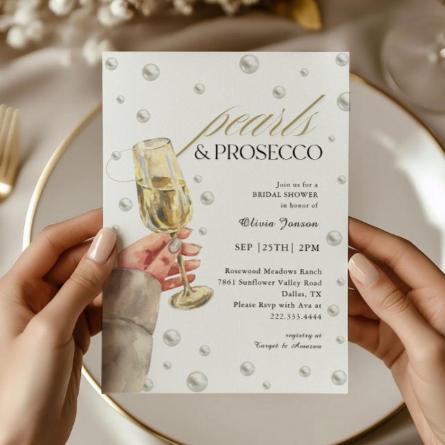 Invitation Elégant perles et Fête des mariées de brunch de Pr (Créateur téléchargé)