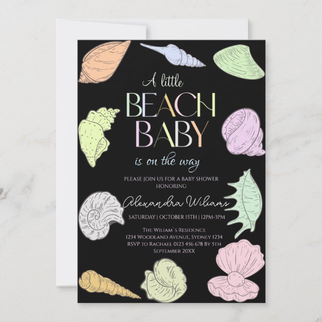 Invitation Elégant Petit Baby shower De Bébé De Plage (Devant)