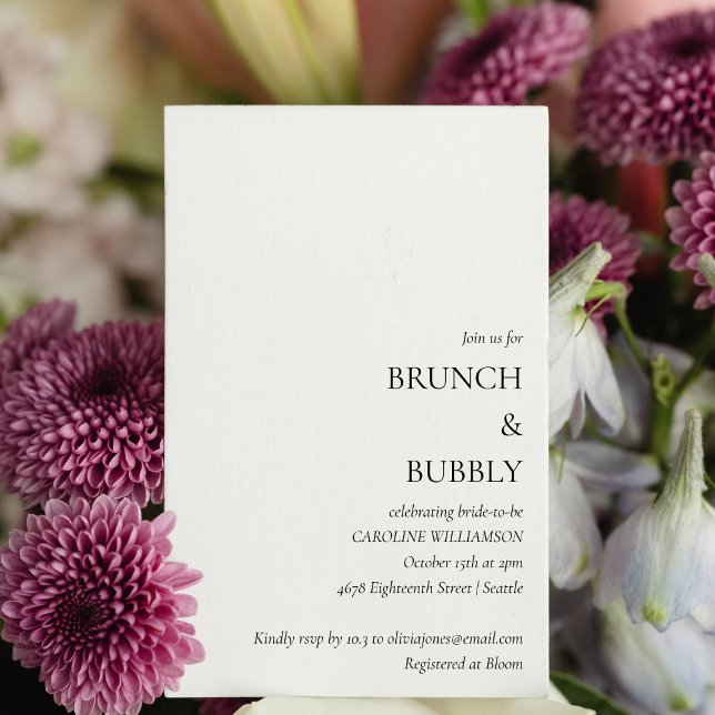 Invitation Élégant Petit Déjeuner Élégant Bubbly Enterrement  (Créateur téléchargé)