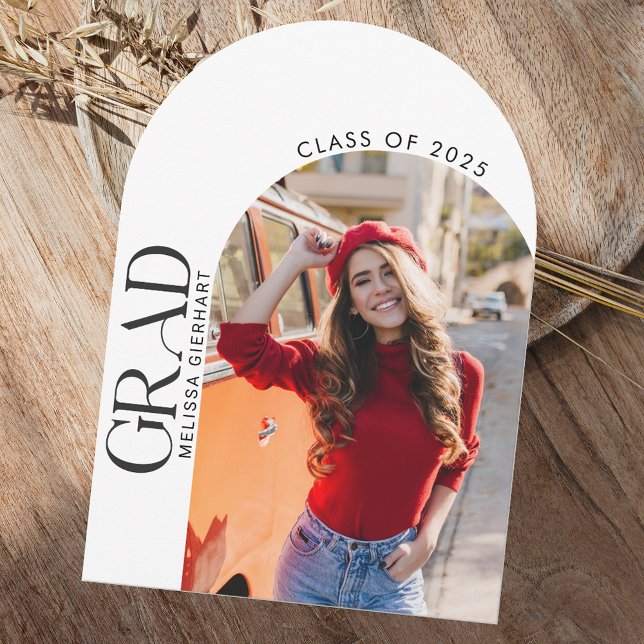 Invitation Élégant Photo Arch Graduation 2025 Party (Graduation 2025 Arch GRAD Photo Block Party Invitation)