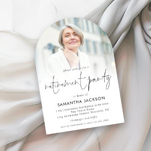 Invitation Elégant Photo Overlay Retraite Party Arch