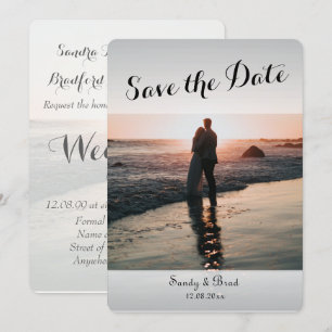 Invitation Élégant Photo Personnalisée Moderne Enregistrer Le