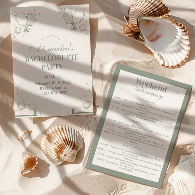 Invitation Elegant Pickleball Club Bachelorette Party (Créateur téléchargé)