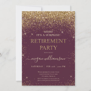 Invitation Élégant Pink Gold Parties scintillant Parti de ret
